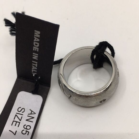 MOOBY AMORE silver tone textured chunky ring Sz 6.75 - Picture 8 of 16
